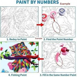 Paint by Numbers for Kids & Beginner DIY Canvas Painting Gift Kits - Colorful Cats and Butterflies 12 x 16 inch (Framed) $39....