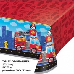 Fire Truck Plastic Tablecloths 3 ct $40.59 Kids' Party Tablecovers