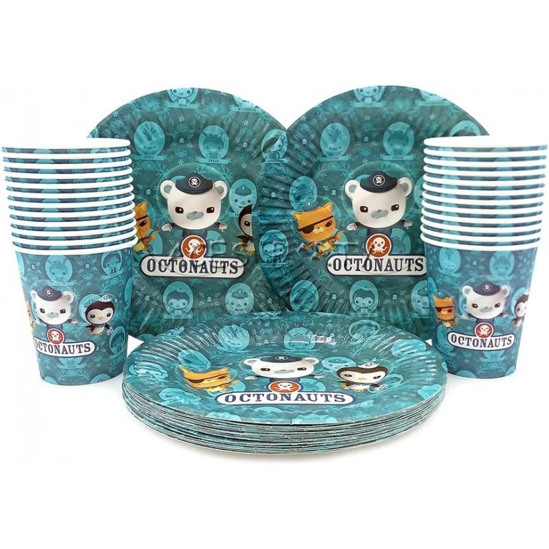 Party Supplies 48pcs /set Octonauts Party Kids Birthday Decorations Disposable Paper Tableware Set 24pcs Dessert Paper Plates...