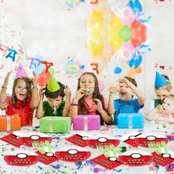 Birthday Party Supplies For Pokeball Includes 20 Napkins 20 Plates Video Games Themed Party Tableware $29.47 Kids' Party Tabl...