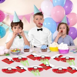 Birthday Party Supplies For Pokeball Includes 20 Napkins 20 Plates Video Games Themed Party Tableware $29.47 Kids' Party Tabl...