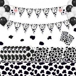 Cow Print Birthday Party Supplies Contains Cow Print Tablecloth 20 Party Plates 20 Cow Print Napkins for Cow Print Theme Birt...