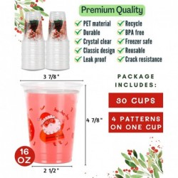 16 oz 30 Count Christmas Party Cups  Disposable Christmas Cups for Kids  4 Designs on 1 Cup  16oz Clear Plastic Cups for Chri...