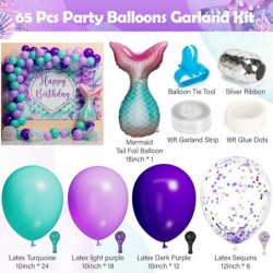 Mermaid Party Decorations & Disposable Dinnerware(Serve 25) Girl Birthday Baby Shower All-in-One Party Supplies Set Includes ...