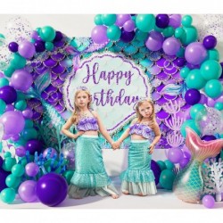 Mermaid Party Decorations & Disposable Dinnerware(Serve 25) Girl Birthday Baby Shower All-in-One Party Supplies Set Includes ...