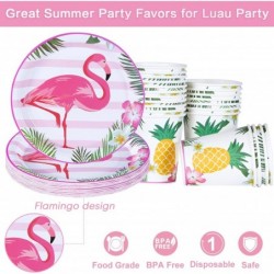 Flamingo Plates and Napkins Flamingo Paper Cups-Tropical Luau Hawaiian Theme Party Tableware Set for Tropical Luau Birthday P...