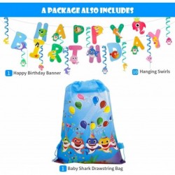 Little Shark Birthday Decorations Ocean Theme Party Supplies for 16 Guests Party Plates Cups Napkins Set 2 Large Tablecloths ...