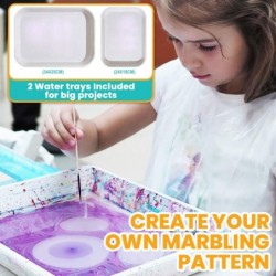 Marbling Painting Art Kit for Kids - STEM Toys Water Color Fabric Dye Brushes Paint Set Craft Supplies Fun Gifts Ideas Arts a...