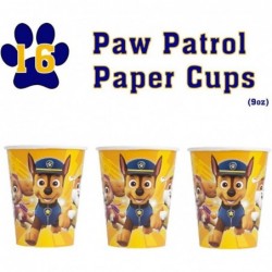 Paw Patrol Birthday Supplies Pack for 16 with Plates Cups Napkins Table Cover Paper Masks Candle Banner Swirls and Pin $60.25...