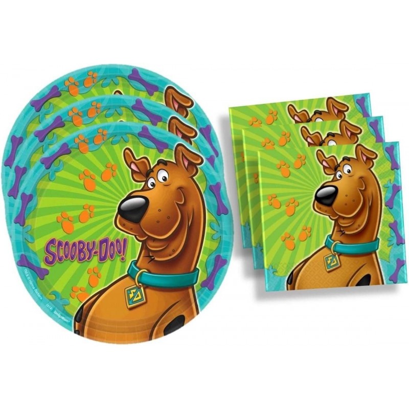 Scooby-Doo Birthday Party Supplies Set Large Plates Plates Napkins Tableware Kit for 16 $30.97 Kids' Party Tableware