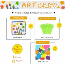 Art Value Party Supplies Pack (60 Pieces for 16 Guests) - Art Party Decorations Paint Party Decorations Artist Party Favors A...