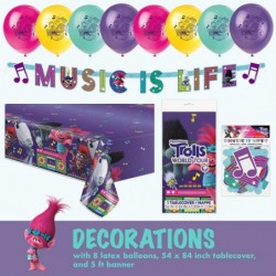 Trolls Birthday Party Supplies | Trolls Party Supplies & Decorations | Serves 16 Guests | For Girls and Boys | World Tour Mov...