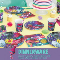 Trolls Birthday Party Supplies | Trolls Party Supplies & Decorations | Serves 16 Guests | For Girls and Boys | World Tour Mov...