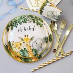 Safari Baby Shower Decorations Gold Jungle Animals Baby Shower Decorations for 24 Guests Jungle Safari Theme Baby Shower Supp...