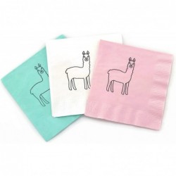 Pink Mint Llama Party Napkins - 24 Ct Girl Fiesta Baby Shower Birthday Supplies $17.97 Kids' Party Tableware