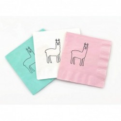 Pink Mint Llama Party Napkins - 24 Ct Girl Fiesta Baby Shower Birthday Supplies $17.97 Kids' Party Tableware