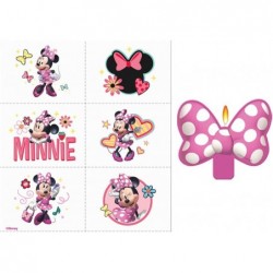 Minnie Mouse Birthday Party Supplies Pack For 16 Guests With Plates Cups Napkins Table Cover Tattoos Birthday Banner Candle a...