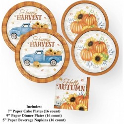 Fall Harvest Pumpkin Birthday Baby Shower Thanksgiving Party Supplies (48 Piece) $28.44 Kids' Party Tableware