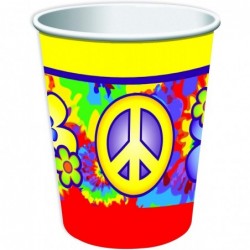 Hippie Party Supplies Pack Serves 16: | Hippie Birthday Party Suupplies | 60's 70's | Dessert Plates and Napkins Cups and Tab...