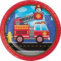 Fire Truck Paper Plates 24 ct $30.90 Kids' Party Tableware