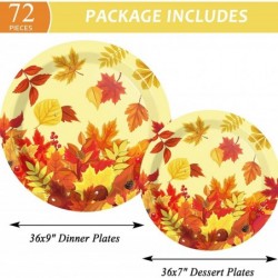 72pcs Thanksgiving Leaf Party Supplies Maple Leaves Paper Plates Set Disposable Fall Party Dinner Dessert Plate Birthday Tabl...