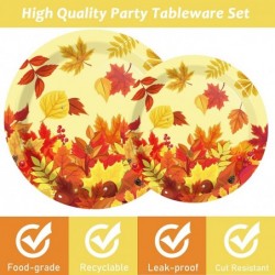 72pcs Thanksgiving Leaf Party Supplies Maple Leaves Paper Plates Set Disposable Fall Party Dinner Dessert Plate Birthday Tabl...