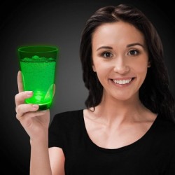 LED Light Up Neon Green 12oz Plastic Drinking Glass - St Patricks Day Party Favor $18.32 Kids' Party Tableware