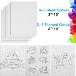 Kids Paint Set 44 Pieces Acrylic Paint Set with 8 Paint Brushes 8PCS 8x10 Painting Canvas Tabletop Easel & Waterproof Art Smo...