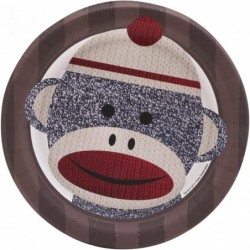 Sock Monkey Party Supplies - Dessert Plates (8) $16.87 Kids' Party Tableware