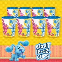 8 Count Blue's Clues Plastic Cups | Holds 16 oz | Halloween Parties School Carnival Trick or Treat Kids Disposable Partyware ...