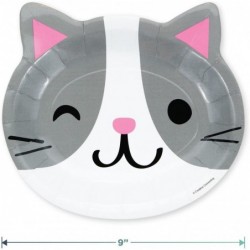 Cat Party Supplies Assorted Kitty Shaped Paper Plates and Pink Lunch Napkins (Serves 16) $39.17 Kids' Party Tableware