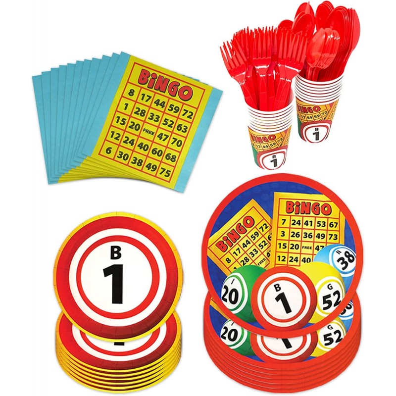 Bingo Party Supplies Packs (116 Pieces for 16 Guests) - Bingo Theme Party Decorations Game Night Party Decorations Las Vegas ...