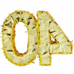 Gold Foil Number 40 Pinata for 40th Birthday Party Decorations Centerpieces Anniversary Celebrations (Small 16.5 x 13 In) $38...