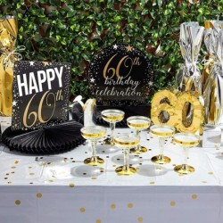 Mini Gold Foil Pinata for 60th Birthday Party Anniversary Number 60 (7.8 x 6.5 x 2 In) $15.39 Piñatas