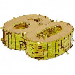 Mini Gold Foil Pinata for 60th Birthday Party Anniversary Number 60 (7.8 x 6.5 x 2 In) $15.39 Piñatas