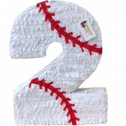 APINATA4U Large Number Two Pinata Baseball Theme Baseball Party Favor $63.53 Piñatas