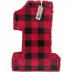 APINATA4U Red Plaid Number One Pinata for Lumberjack Birthday $59.30 Piñatas