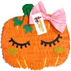 Girly Pumpkin Pinata Fall Theme Party Halloween Pumpkin with Pink Bow $61.69 Piñatas