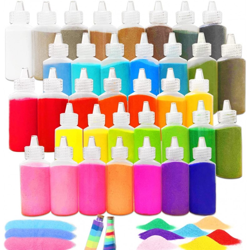 36Pcs Art Sand 36 Colors Scenic Sand DIY Arts Crafts Sand Kit for Kids Painting Wedding Decoration Sand Bottles(1.25oz) $23.2...