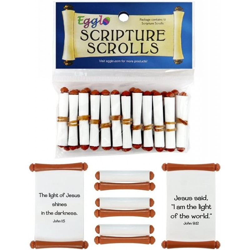 [Light of Jesus] Christmas Scripture Scrolls - Religious Stocking Stuffer Toys for Kids (12 Pack) $25.90 Kids' Drawing & Writ...