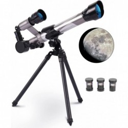 Refracting Telescope for Kids with Tripod and Finder Scope 20X 30X 40X Magnification Portable Astronomical Landscape Telescop...