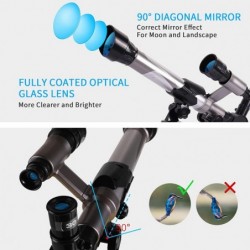 Refracting Telescope for Kids with Tripod and Finder Scope 20X 30X 40X Magnification Portable Astronomical Landscape Telescop...