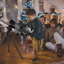 Refracting Telescope for Kids with Tripod and Finder Scope 20X 30X 40X Magnification Portable Astronomical Landscape Telescop...