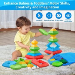 Montessori Toys for 1 2 3 4 5 Year Old Boys Girls Toddlers Preschool Learning Activities 30Pcs Building Blocks Stacking Educa...