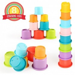 Pound a Ball with Blue Rocket Hammer + 8 Stacking Cups for 1 Year Old Boys and Girls|Durable Pound & Roll for Toddler Age 1 2...