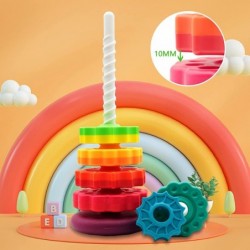 (1 PCS) Spinning Stacking Toys Spin Toys ABS Plastic and Color Rainbow Design Focus on Children Educational and Interactive L...