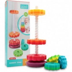 (1 PCS) Spinning Stacking Toys Spin Toys ABS Plastic and Color Rainbow Design Focus on Children Educational and Interactive L...