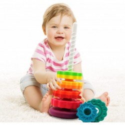 (1 PCS) Spinning Stacking Toys Spin Toys ABS Plastic and Color Rainbow Design Focus on Children Educational and Interactive L...