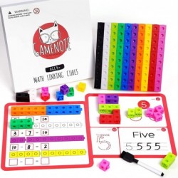 Math Cubes Manipulatives with Activity Cards - Number Counting Blocks Toys Snap Linking Cube Math Counters for Kids Kindergar...