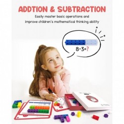 Math Cubes Manipulatives with Activity Cards - Number Counting Blocks Toys Snap Linking Cube Math Counters for Kids Kindergar...